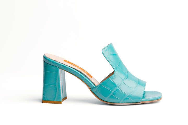 D. Lacquaniti Carmela Croc Mules - Seafoam Green