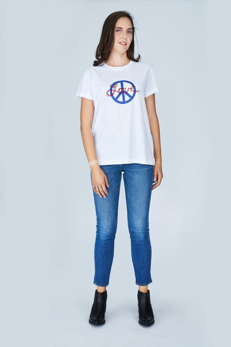 Suzi Roher The Niki T-Shirt - Love Peace