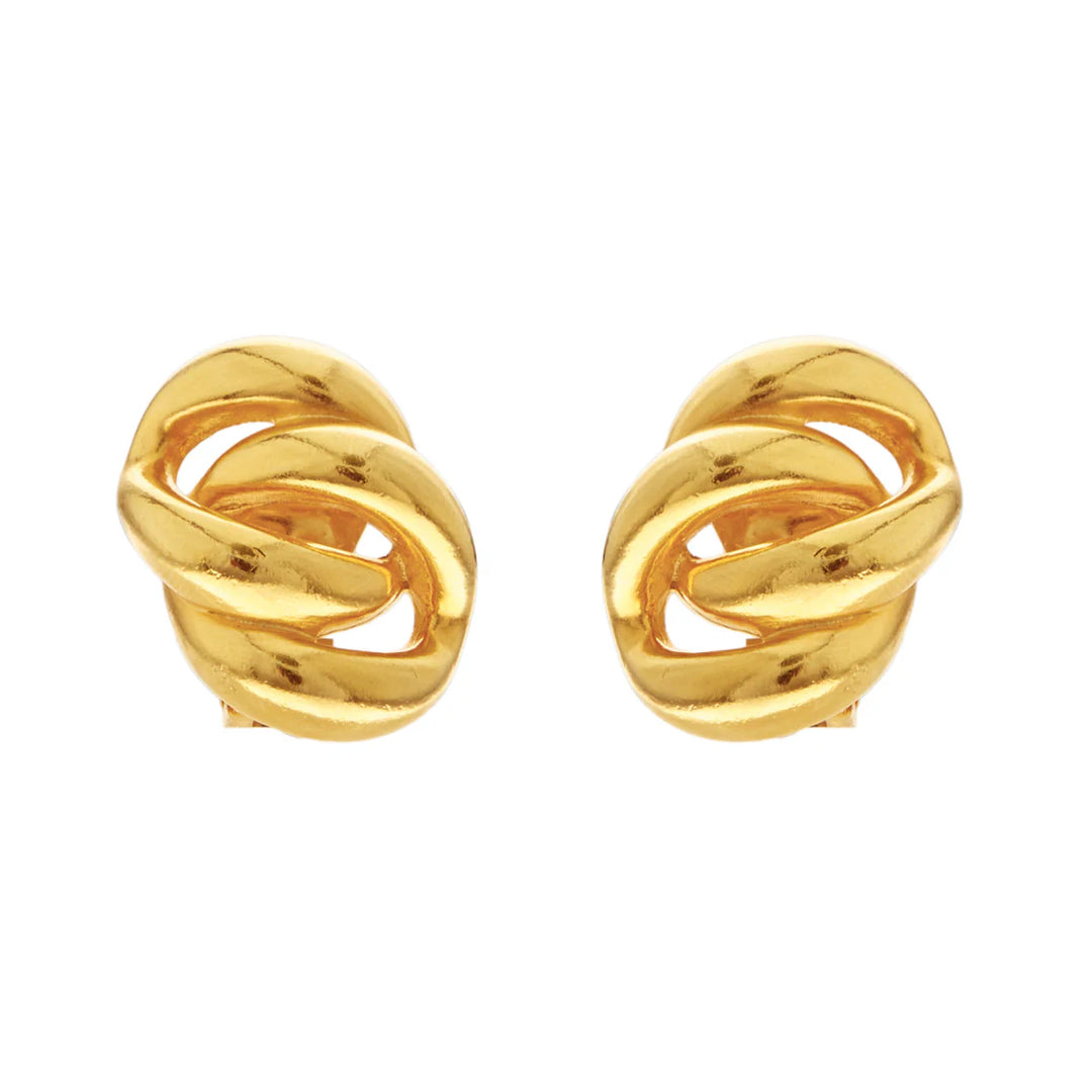 Ben Amun Madeline Clip-On Link Earrings in Gold available at Barbara Katz