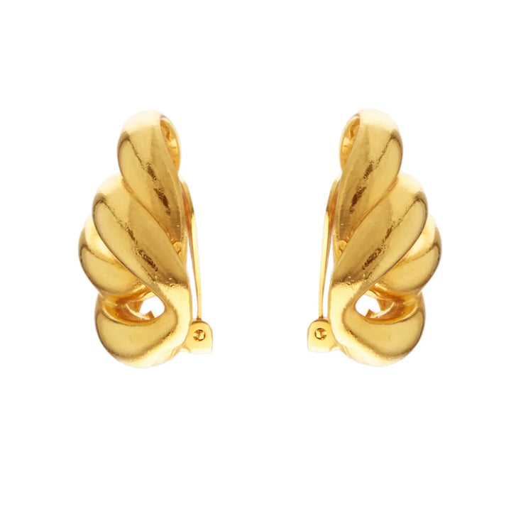 Ben Amun Madeline Gold Clip Earrings available at Barbara Katz