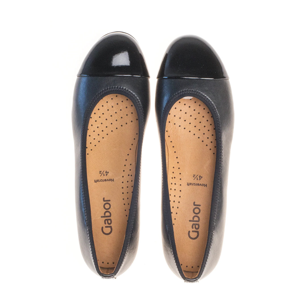 Gabor Cap Toe Ballet Shoes in Black available at Barbara Katz