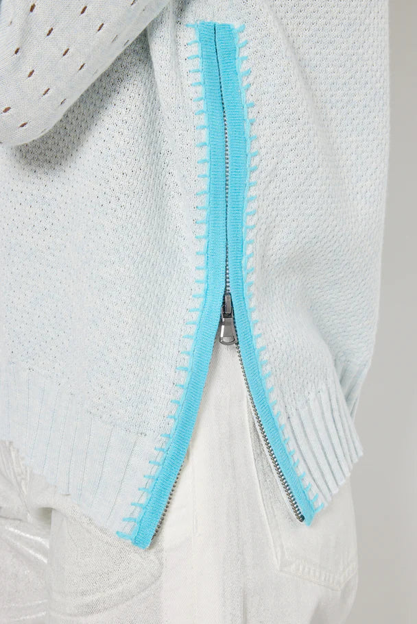 Lisa Todd Stitchy Situation Sweater in Iced Blue available at Barbara Katz