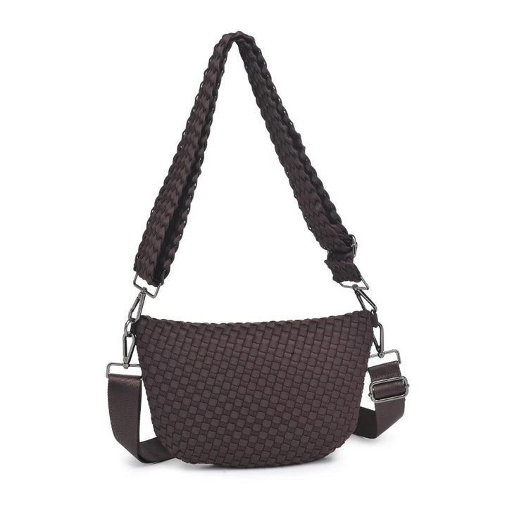 Sol and Selene Ethereal Woven Neoprene Bag in Chocolate available at Barbara Katz