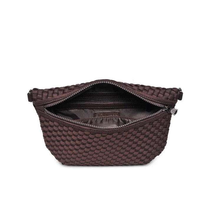 Sol and Selene Ethereal Woven Neoprene Belt Bag in Chocolate available at Barbara Katz