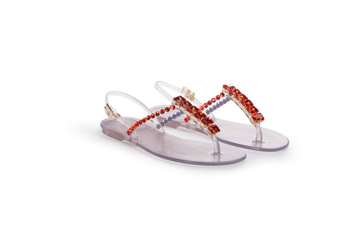 D. Lacquaniti Clara Jelly Sandals - Orange