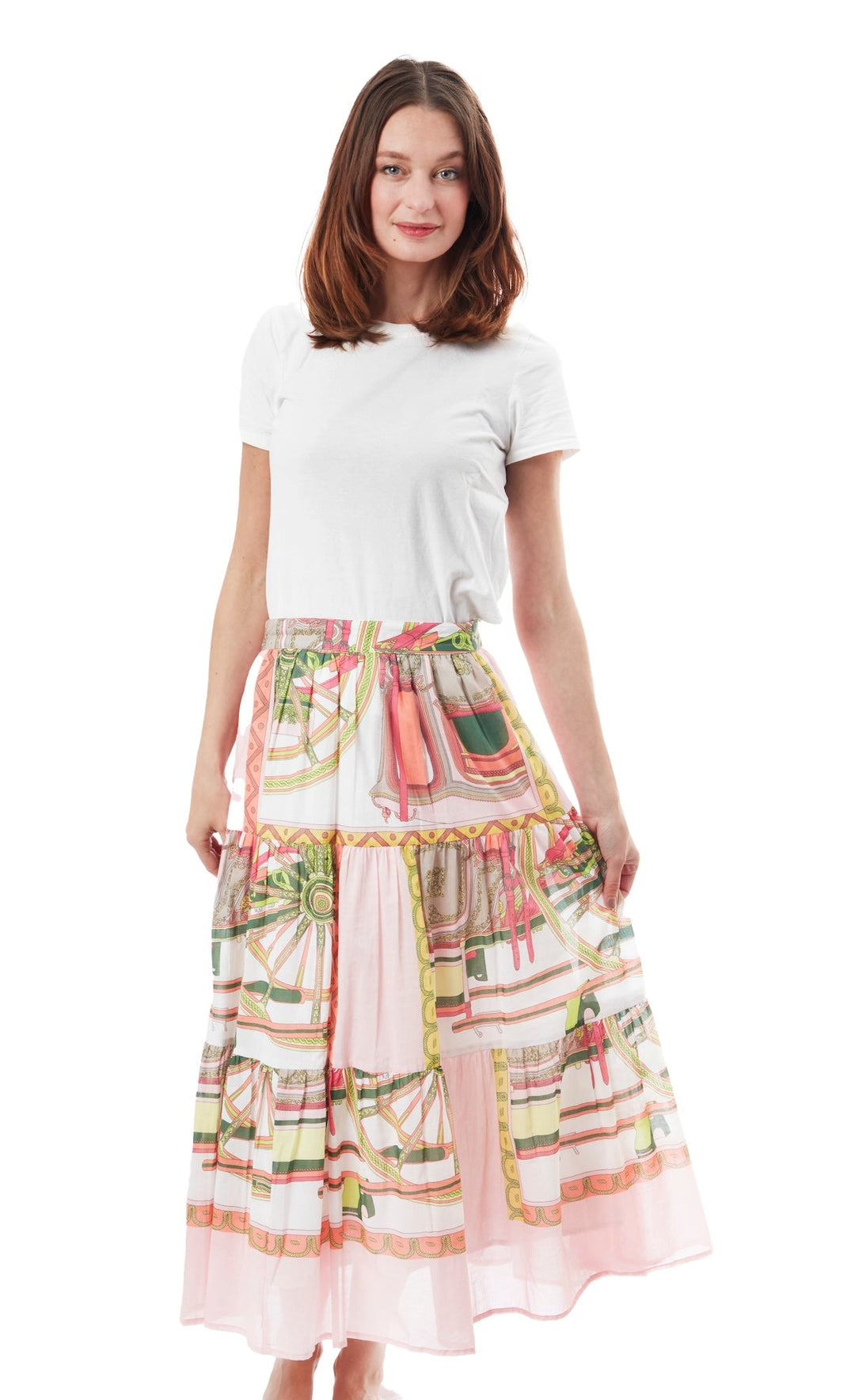 Woodstock Skirt Pink Wheel Print