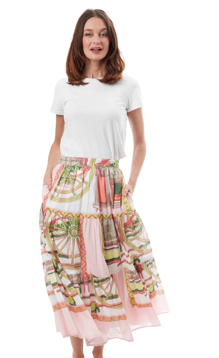 Woodstock Skirt Pink Wheel Print