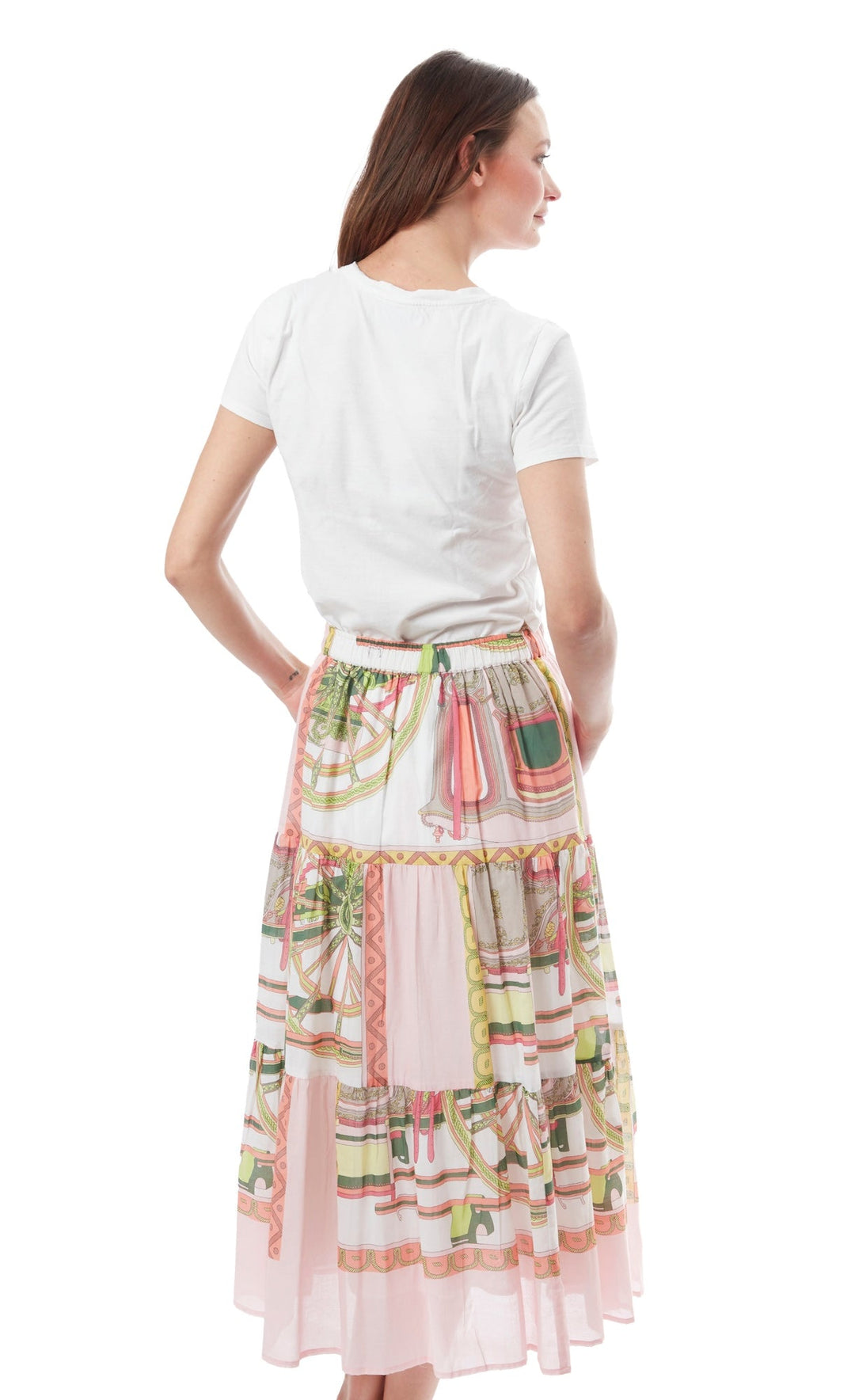 Woodstock Skirt Pink Wheel Print