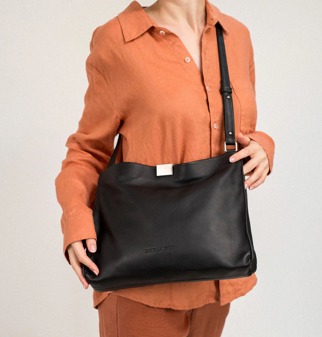 Daniella Lehavi Capri Envelope Crossbody Bag in Black available at Barbara Katz