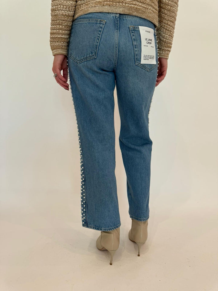 Frame Atelier Le Jane Crop Denim in Daylight Pearl available at Barbara Katz