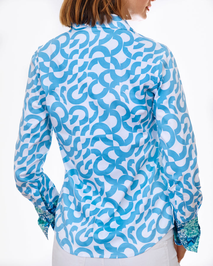 Dizzy-Lizzie Rome Long Sleeve Shirt - Broken Circle available at Barbara Katz