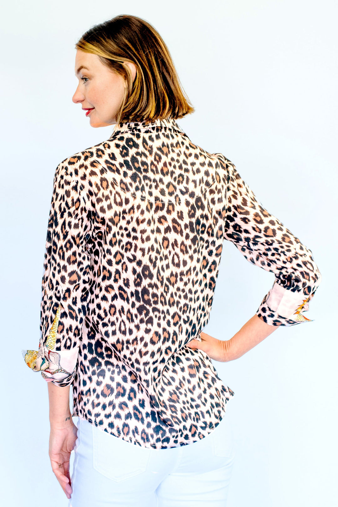 DIzzy-Lizzie Rome 3/4 Sleeve Shirt - Cheetah Print available at Barbara Katz