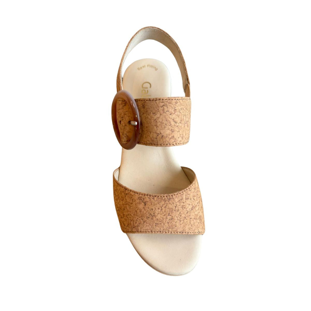 Gabor Slingback Platform Wedge Sandals in Cork available at Barbara Katz