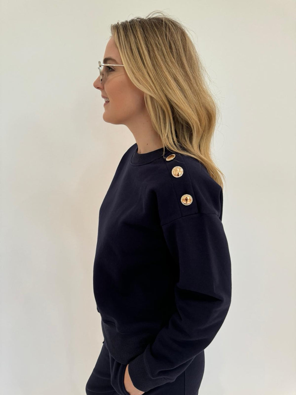 Generation Love Cambria Sweatshirt in French Navy available at Barbara Katz