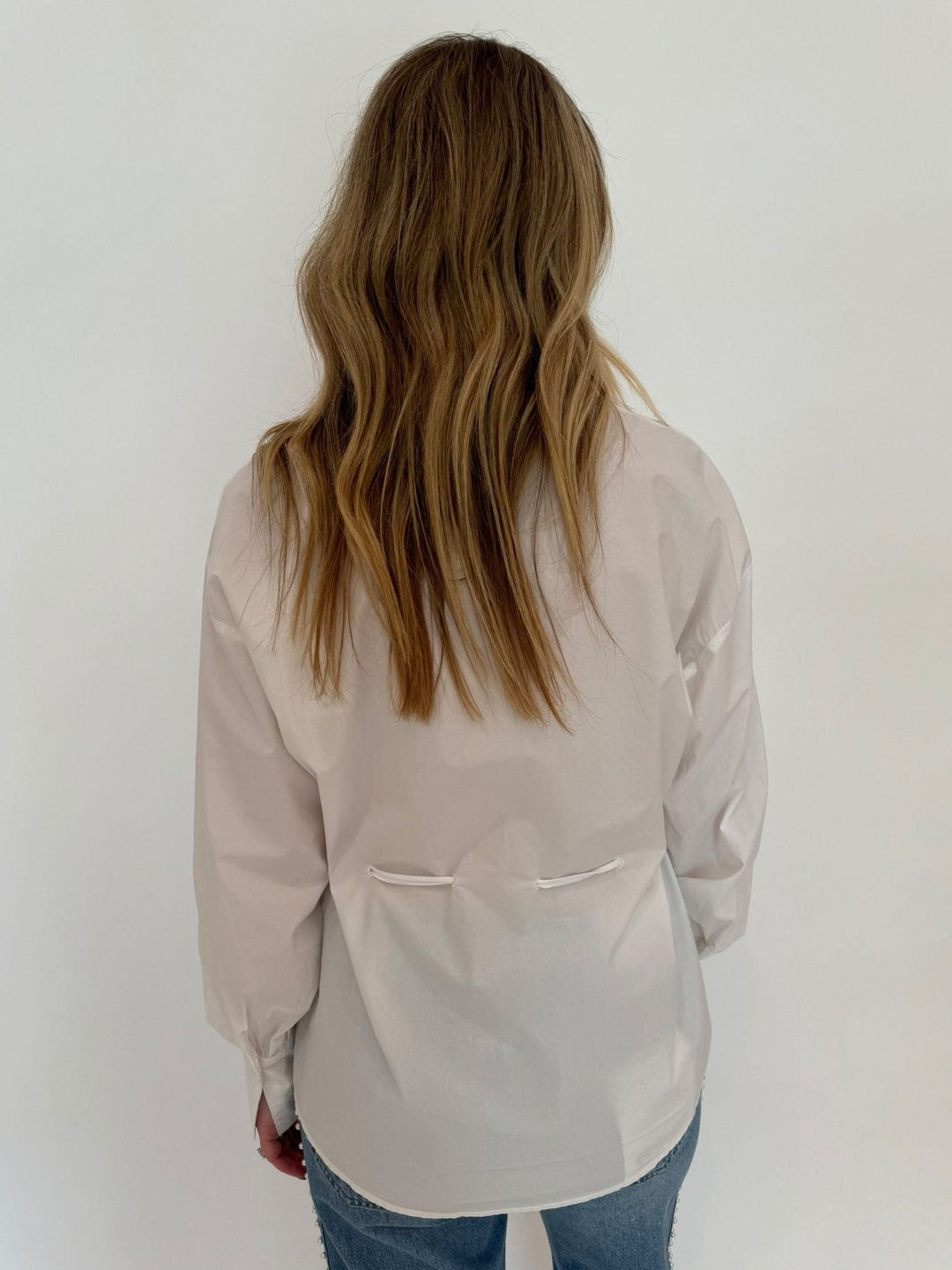 Ba&sh Aply Long Sleeve Blouse in White available at Barbara Katz