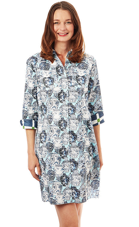 Dizzy-Lizzie Sag Harbor Dress - Chinoiserie Print available at Barbara Katz