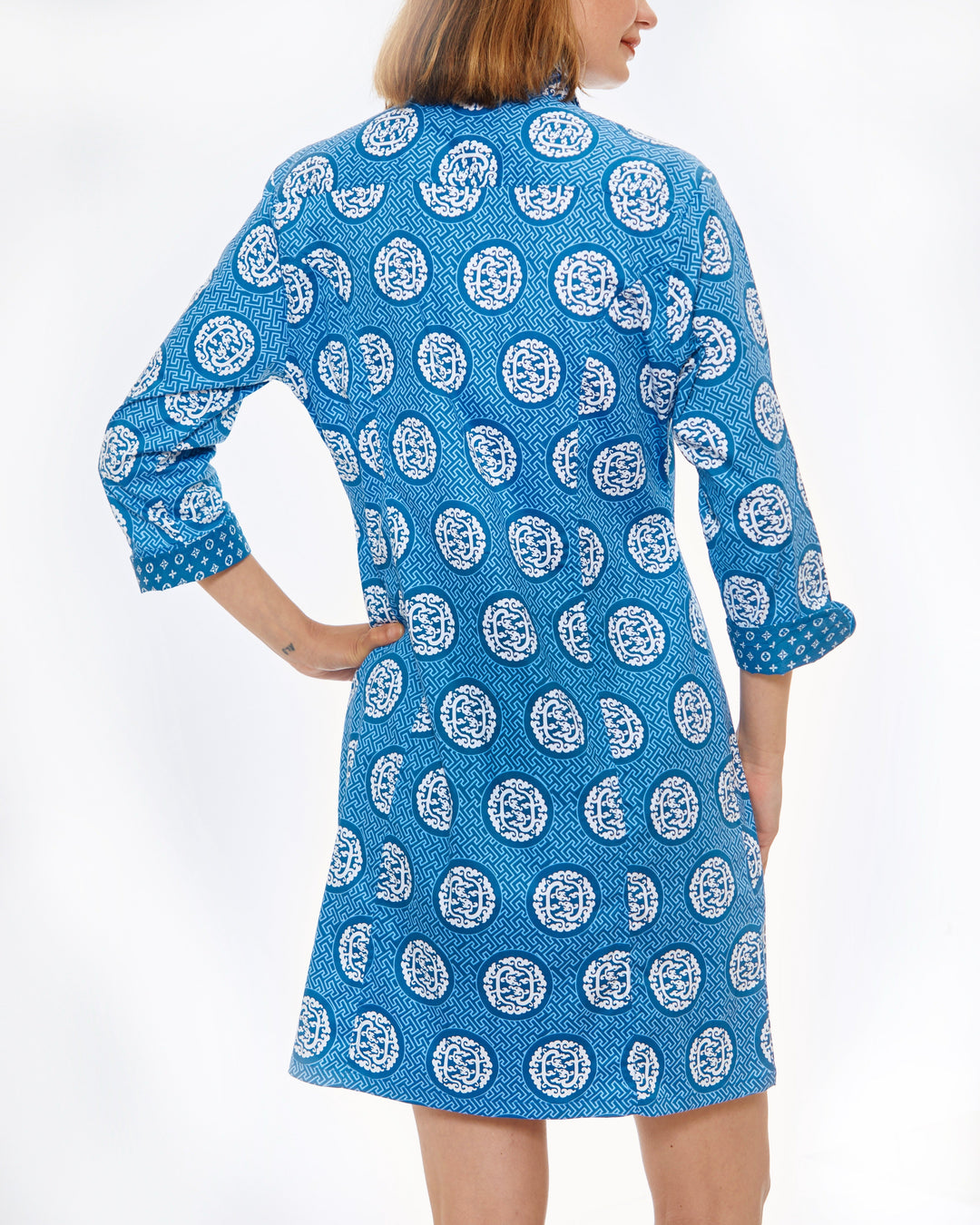 Dizzy-Lizzie Sag Harbor Dress - Navy Medallion available at Barbara Katz