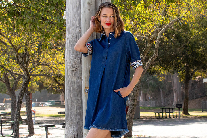 Dizzy-Lizzie Hyannis Dress Denim available at Barbara Katz