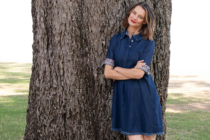 Dizzy-Lizzie Hyannis Dress Denim available at Barbara Katz