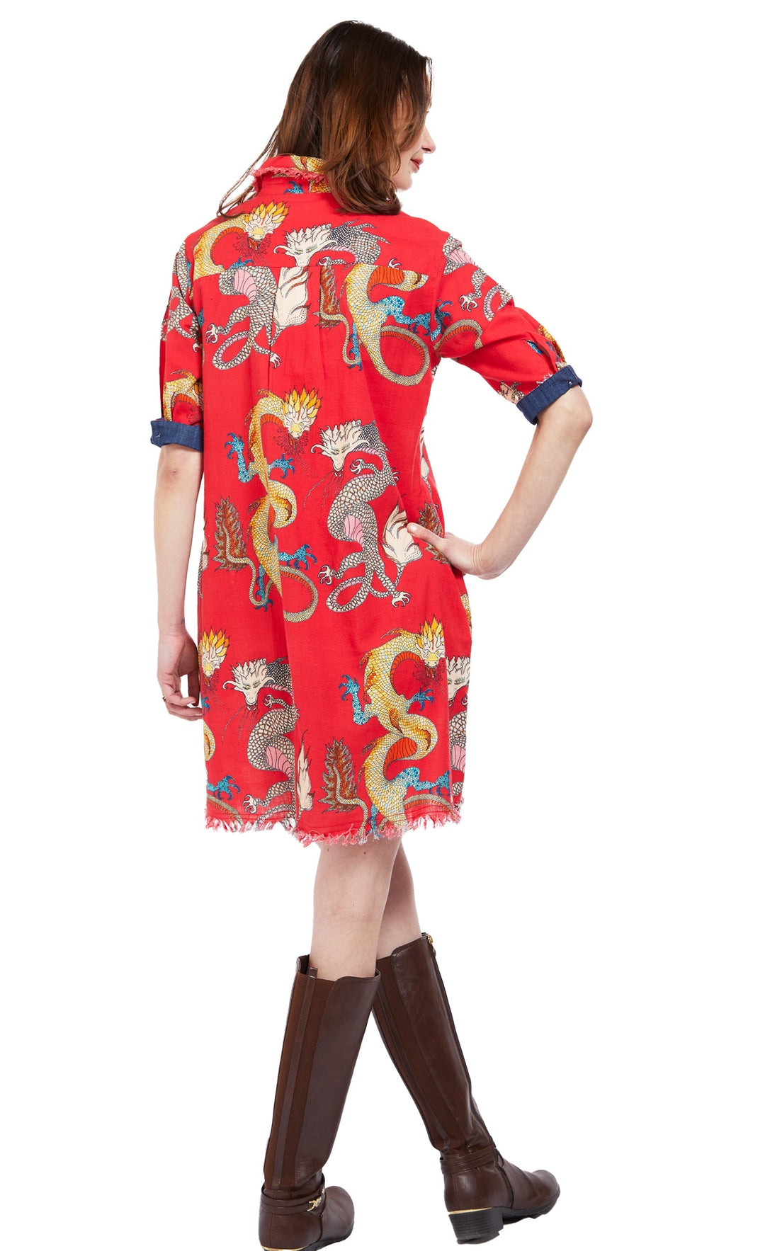 Dizzy-Lizzie Chatham Dress - Red Dragon Print available at Barbara Katz