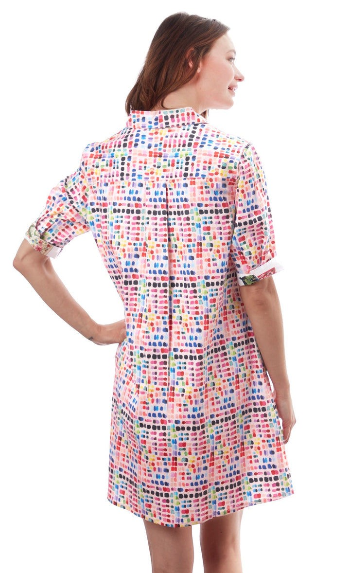 Dizzy-Lizzie Chatham Dress - Pink Confetti Print available at Barbara Katz