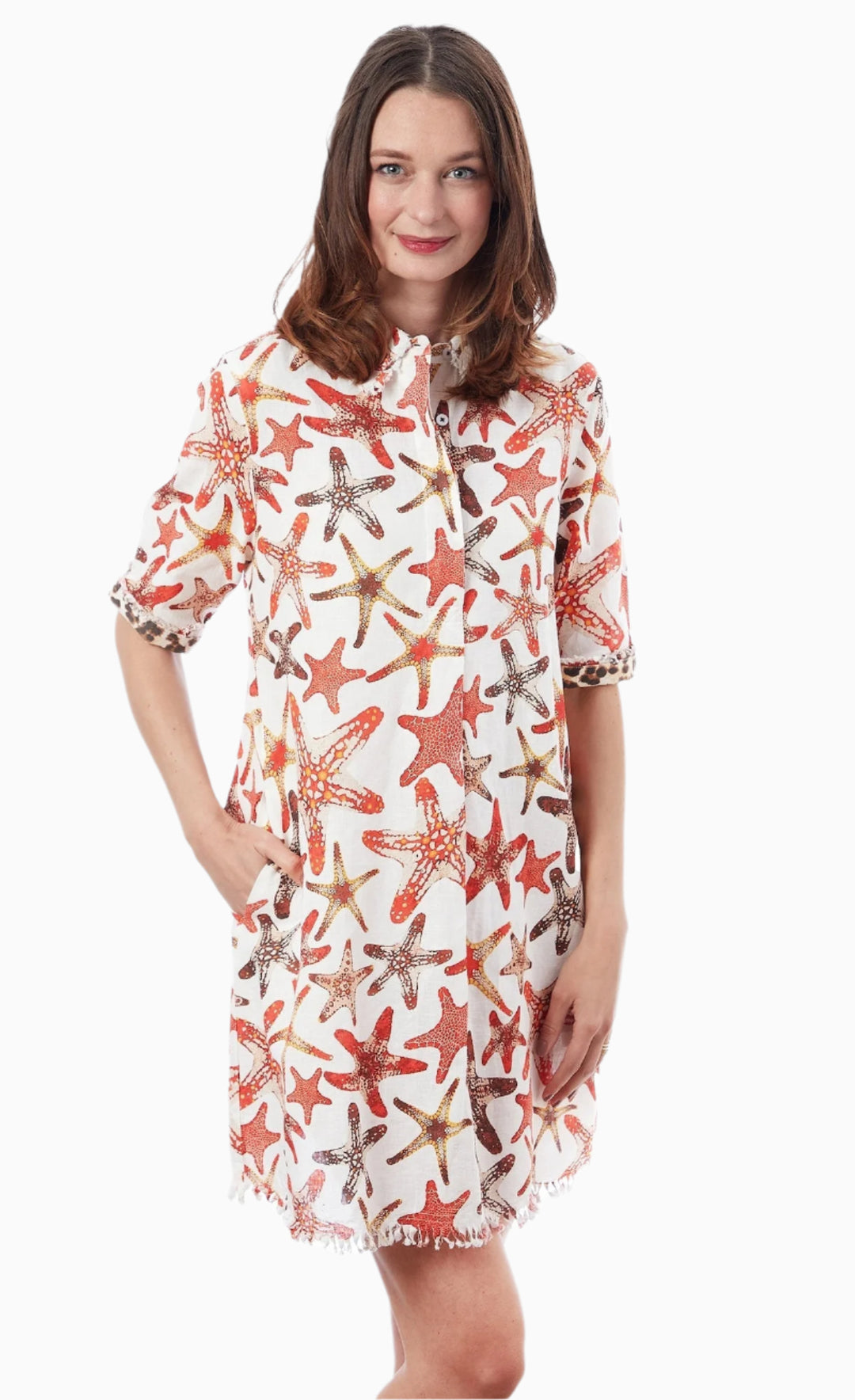 Dizzy-Lizzie Chatham Dress - Starfish Print available at Barbara Katz