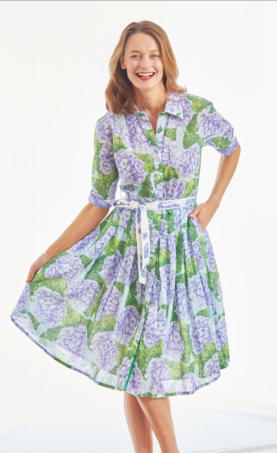 Dizzy-Lizzie Mrs Maisel Dress - Hydrangea Print available at Barbara Katz