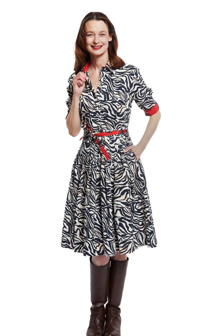 Dizzy-Lizzie Mrs Maisel Dress - Black And White Zebra Print available at Barbara Katz