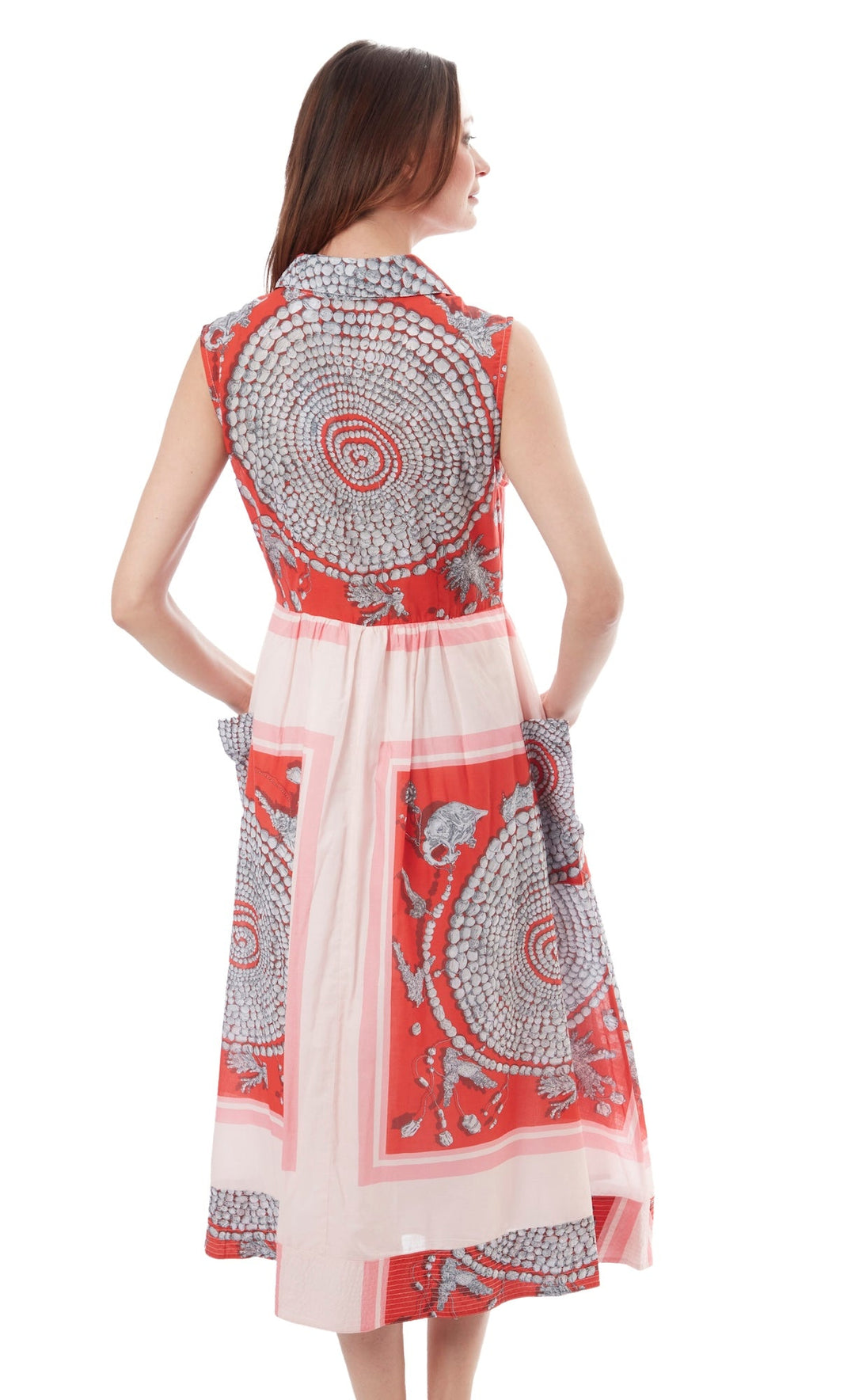 Dizzy-Lizzie Sea Island Dress - Coral Print available at Barbara Katz