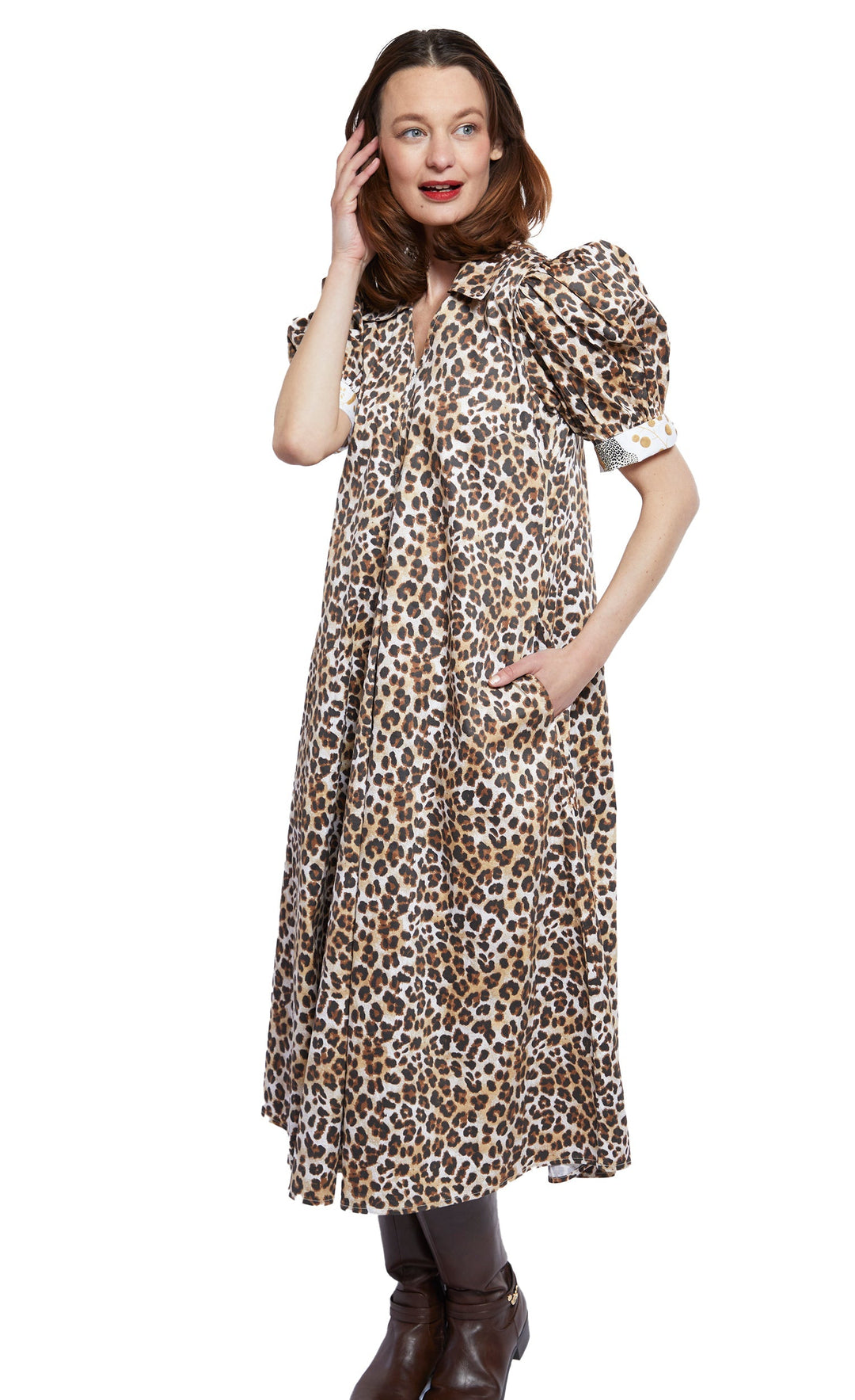 Dizzy-Lizzie Montauk Dress - Classic Cheetah available at Barbara Katz