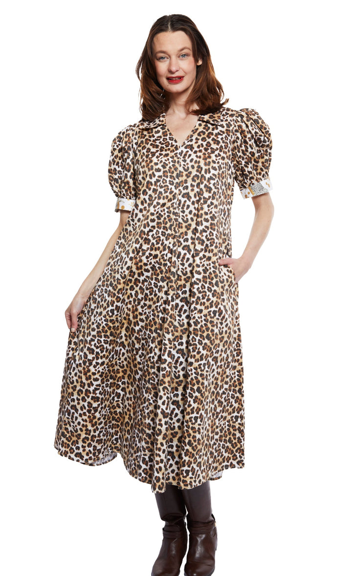 Dizzy-Lizzie Montauk Dress - Classic Cheetah available at Barbara Katz