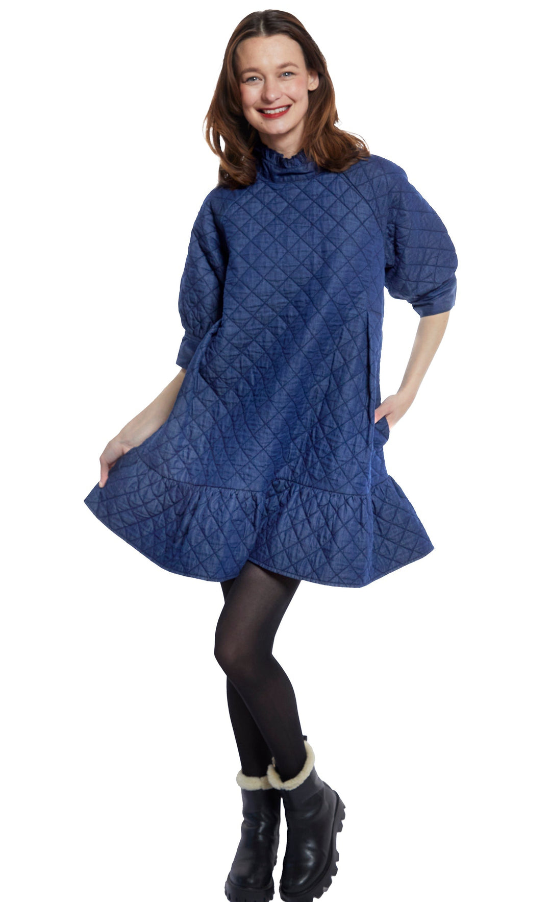 Dizzy-Lizzie St. Tropez Softly Quilted Denim Dress available at Barbara Katz