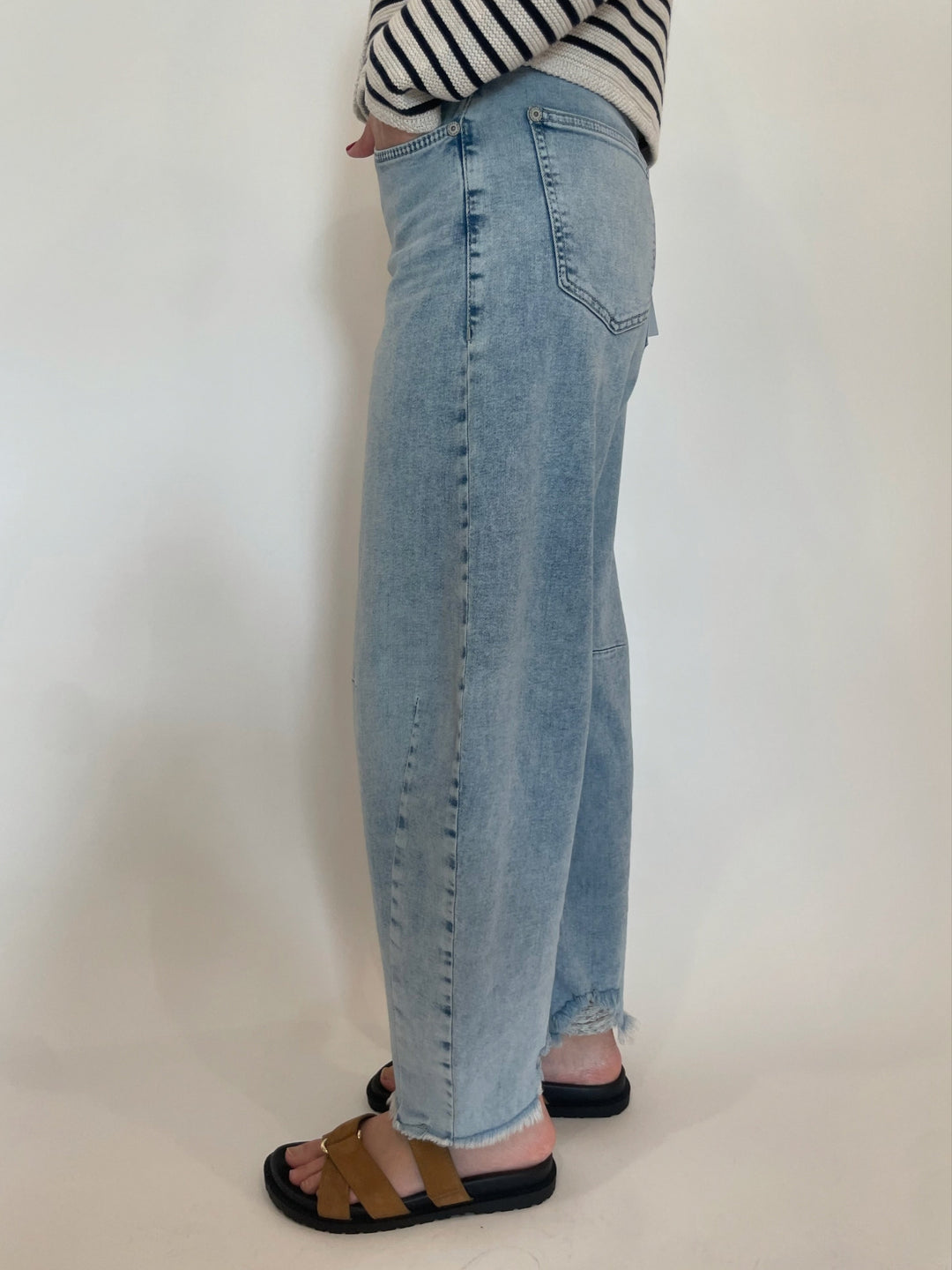 MAC Dakota Barrel Leg Jeans in Beached available at Barbara Katz