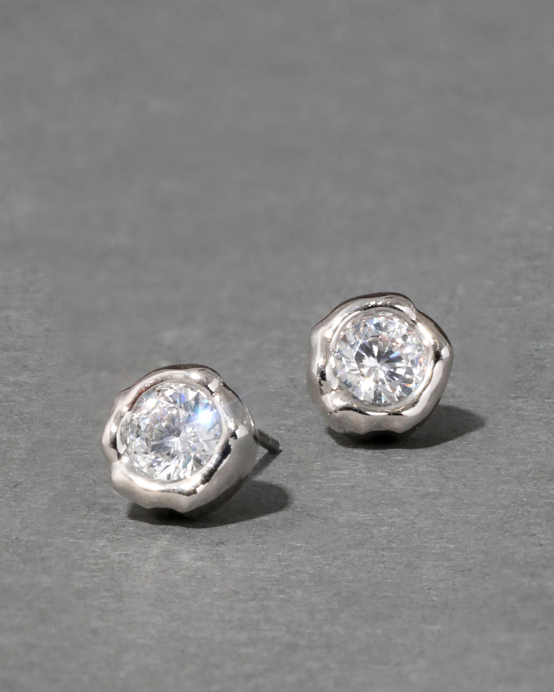 Alexis Bittar Asterales Molten Bezel Stud Earrings in Silver available at Barbara Katz