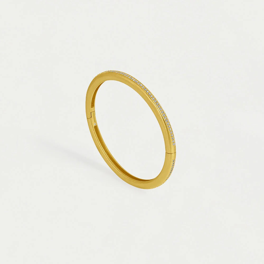 Dean Davidson Colette Pave Bangle Bracelet in White Topaz/Gold available at Barbara Katz