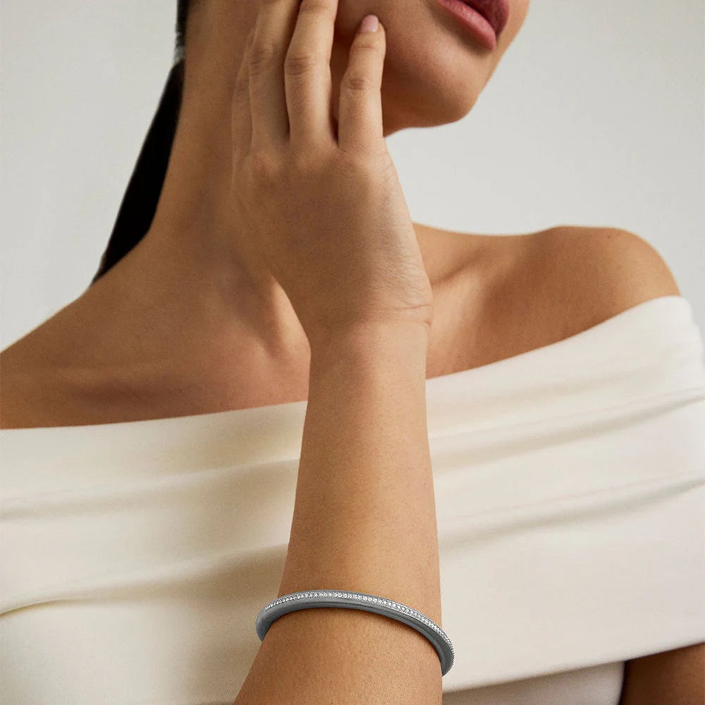 Dean Davidson Colette Pave Bangle Bracelet in White Topaz/Silver available at Barbara Katz