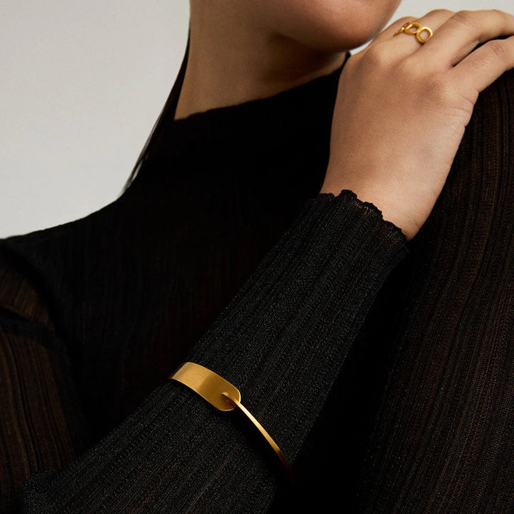 Dean Davidson Crosby Hinged Bangle in Gold available at Barbara Katz