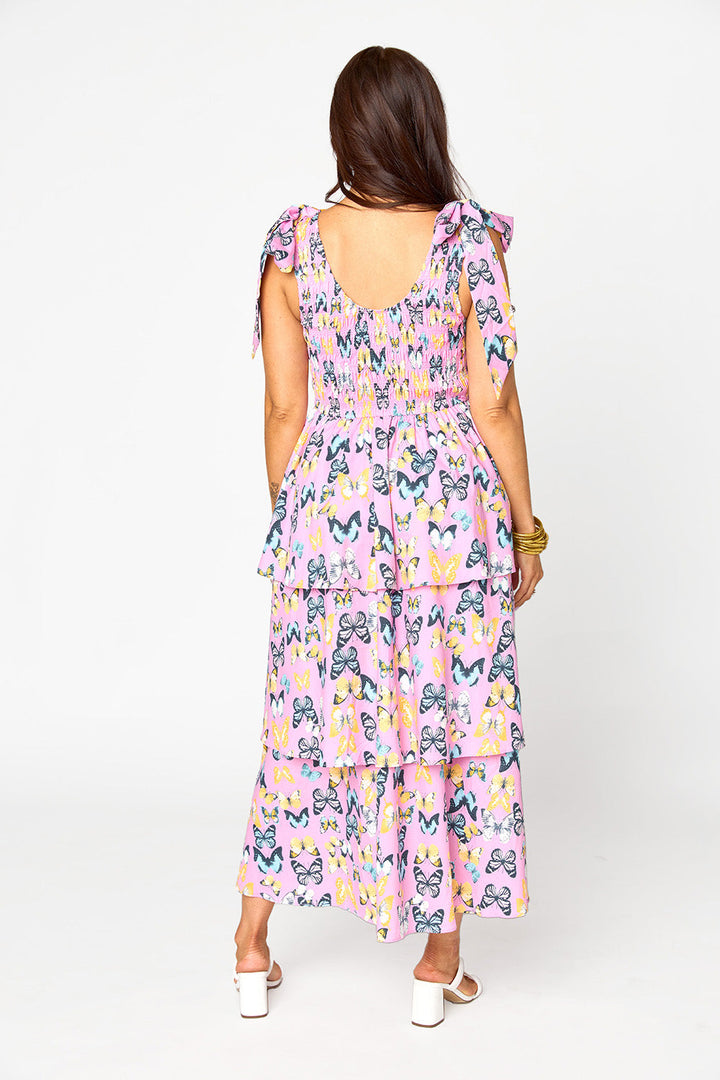 BuddyLove Drew Tiered Midi Dress - Feelin' Butterflies