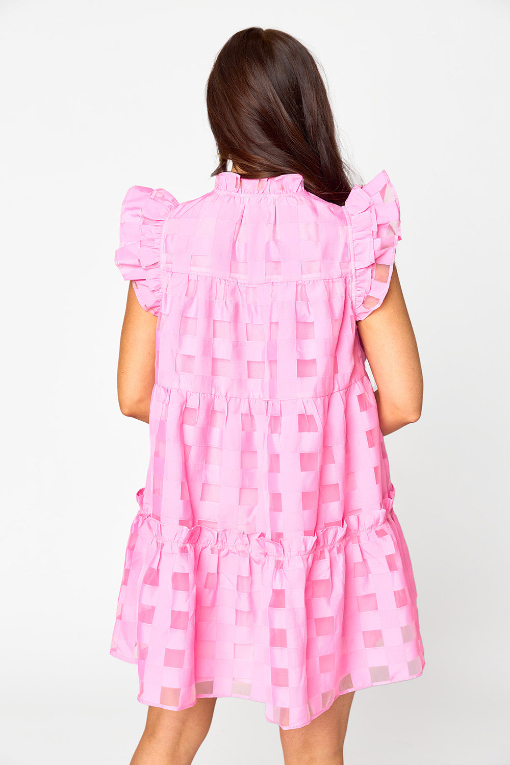 BuddyLove Aubrey Ruffle Shoulder Short Dress - Taffy