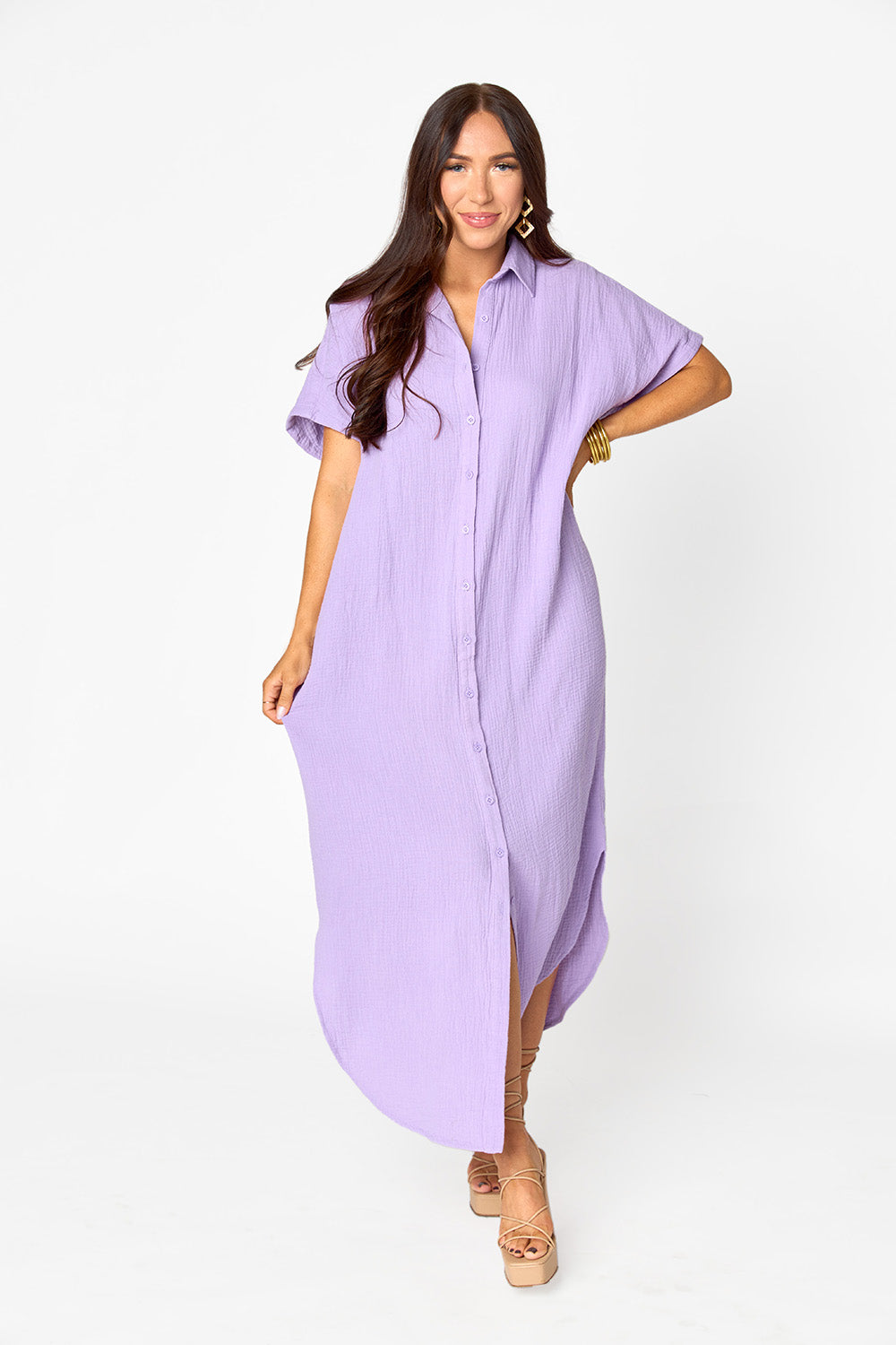 BuddyLove Carmen Cover Up Caftan Maxi Dress - Lavender