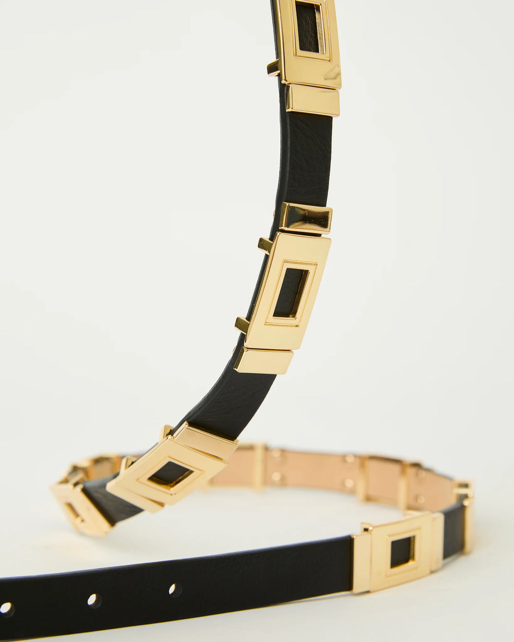 B-Low the Belt Roma Leather Belt in Black/Gold available at Barbara Katz