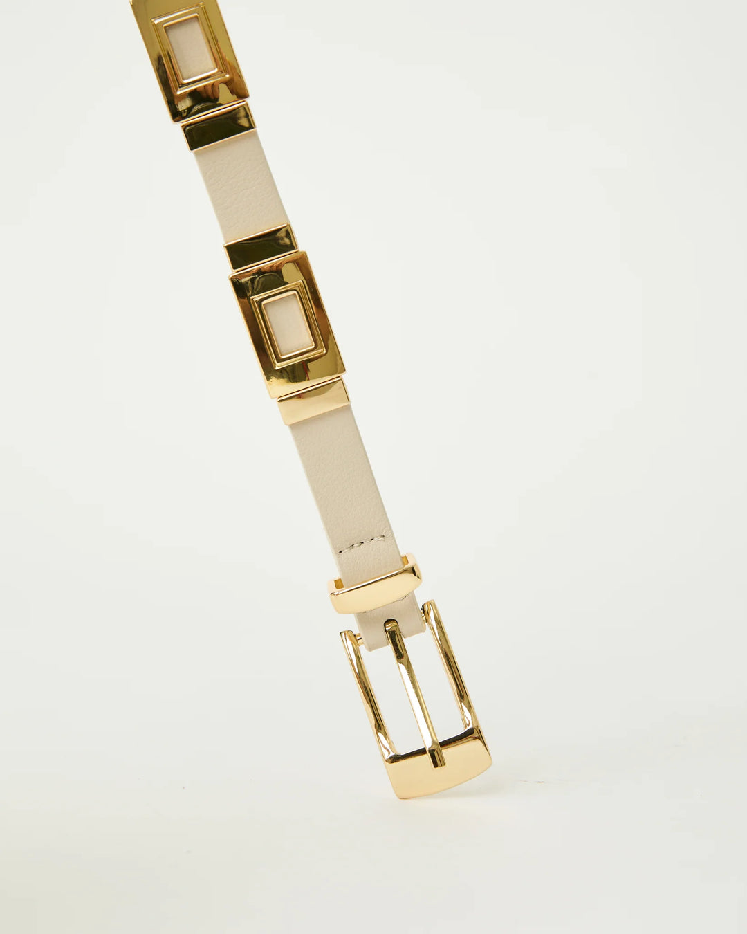 B-Low the Belt Roma Leather Belt in Bone/Gold available at Barbara Katz