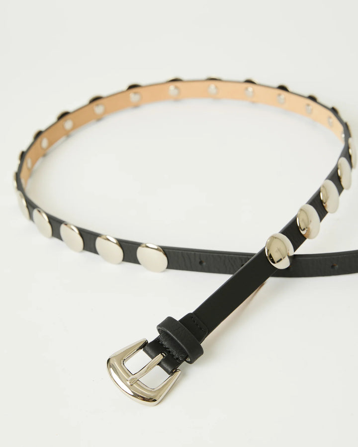 B-Low The Belt Ames Leather Belt in Black/Silver available at Barbara Katz