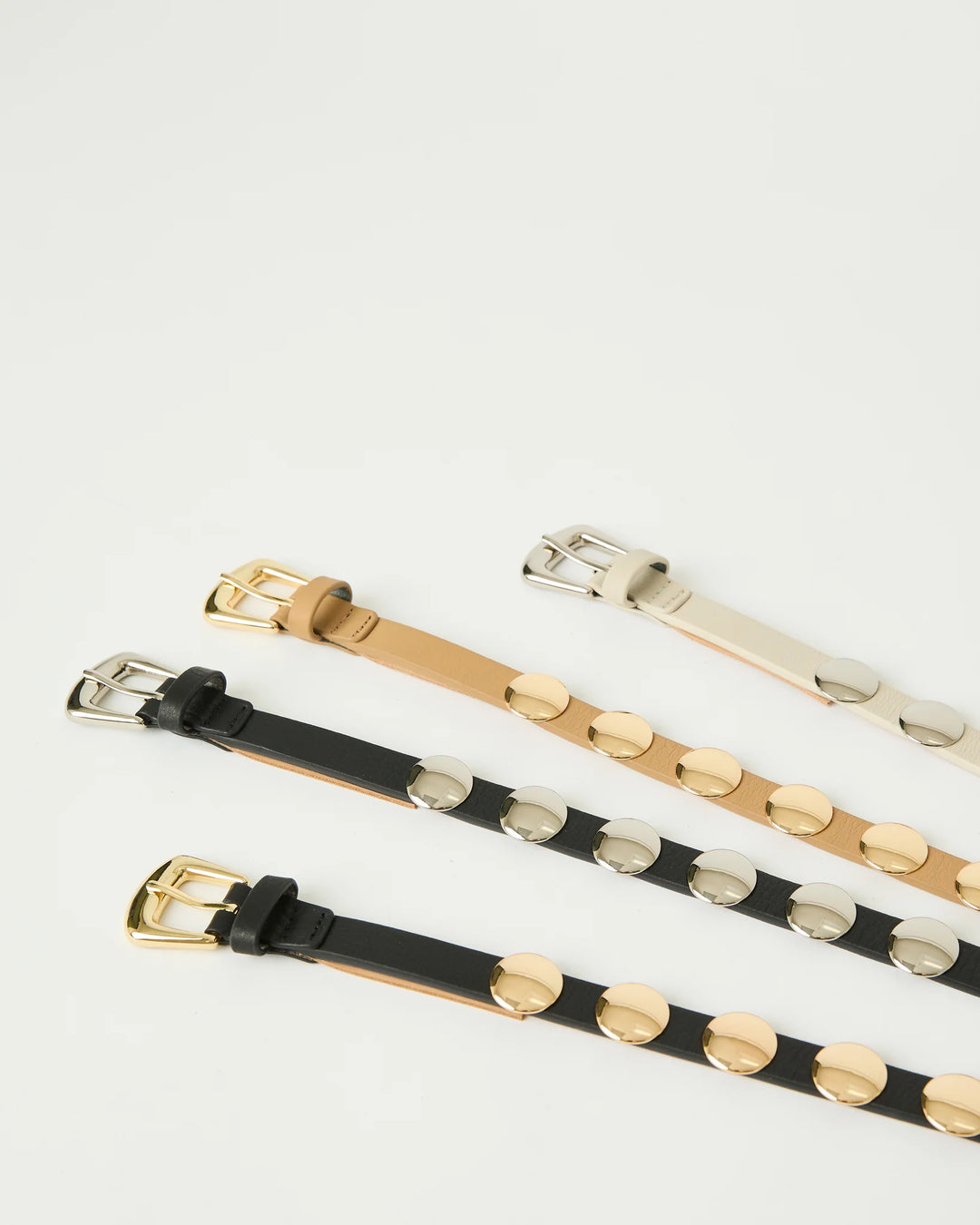 B-Low The Belt Ames Leather Belt in Bone/Silver available at Barbara Katz