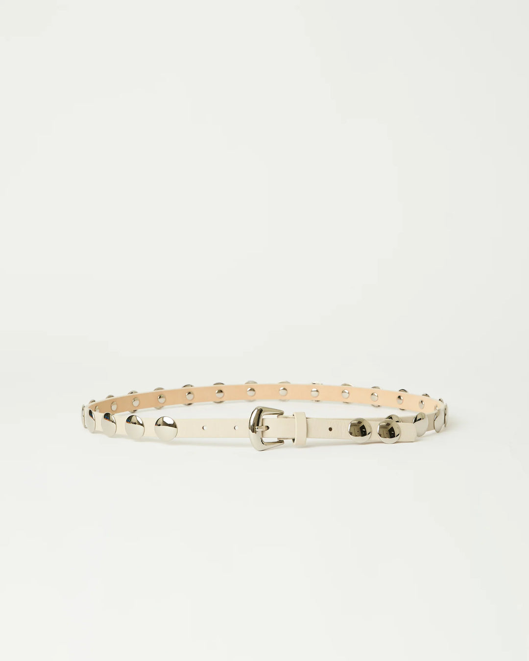 B-Low The Belt Ames Leather Belt in Bone/Silver available at Barbara Katz