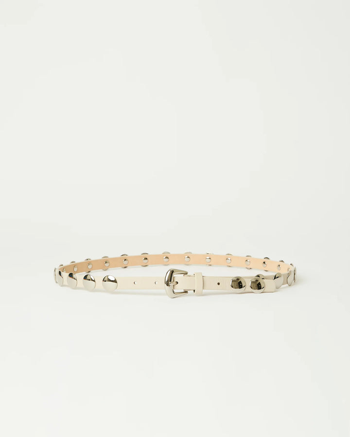 B-Low The Belt Ames Leather Belt in Bone/Silver available at Barbara Katz