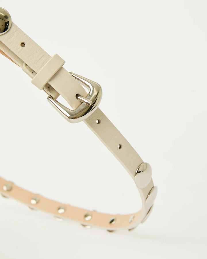 B-Low The Belt Ames Leather Belt in Bone/Silver available at Barbara Katz