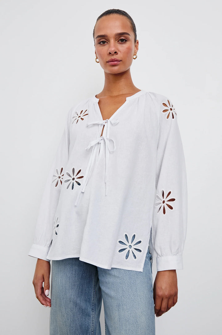 Rails Brielle Blouse in White Eyelet available at Barbara Katz