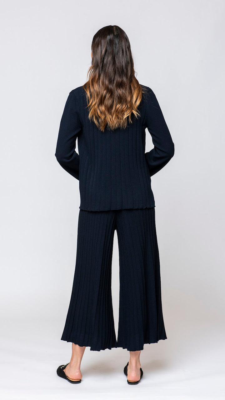 Biana Amy Shawl Collar Cardigan in Dark Navy available at Barbara Katz