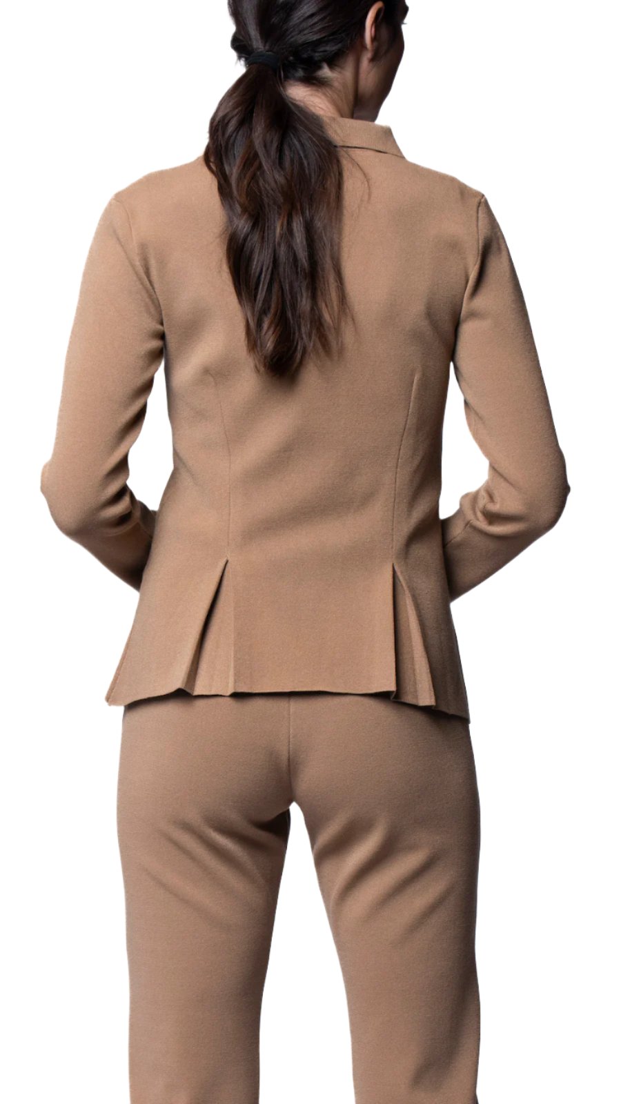 Biana Nikkie Flat-Knit Zip Jacket in Mocha available at Barbara Katz